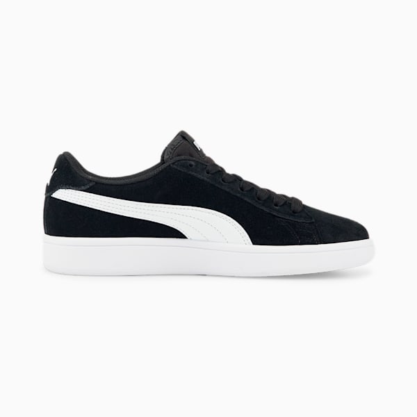 Smash v2 Suede Jr Trainers, Puma Black-Puma White