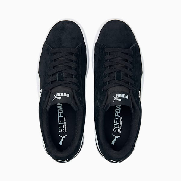Smash v2 Suede Jr Trainers, Puma Black-Puma White