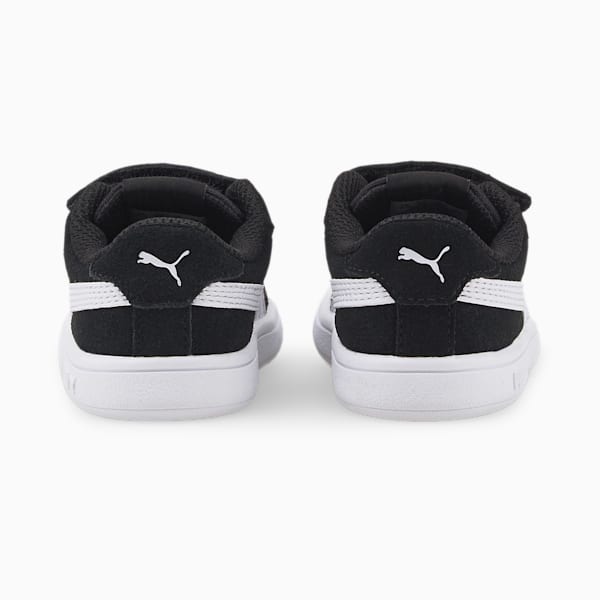 Smash v2 Suede Babies' Tennis Trainers, Puma Black-Puma White