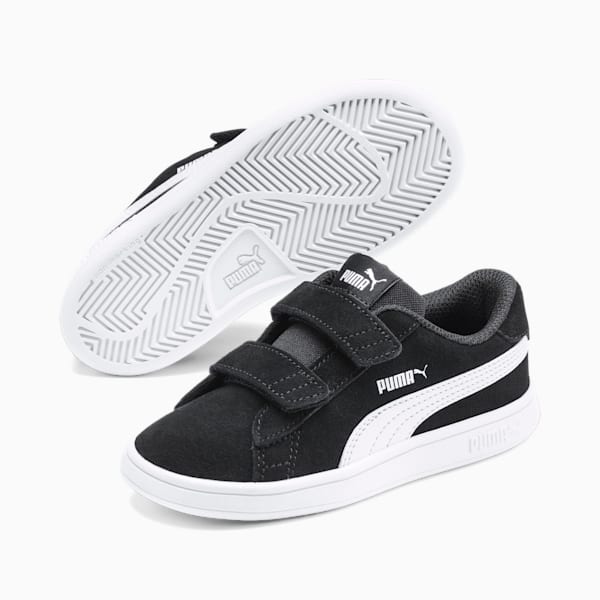 PUMA Smash v2 Suede Toddler Shoes, Puma Black-Puma White