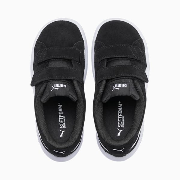 PUMA Smash v2 Suede Toddler Shoes, Puma Black-Puma White