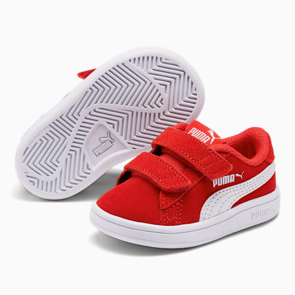 PUMA Smash v2 Suede Toddler Shoes, High Risk Red-Puma White, extralarge