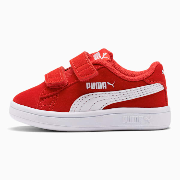 PUMA Smash v2 Suede Toddler Shoes, High Risk Red-Puma White, extralarge