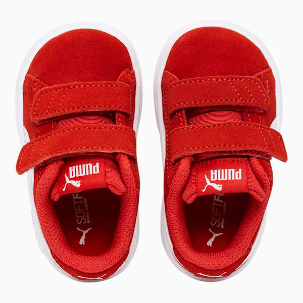 PUMA Smash v2 Suede Toddler Shoes, High Risk Red-Puma White, extralarge