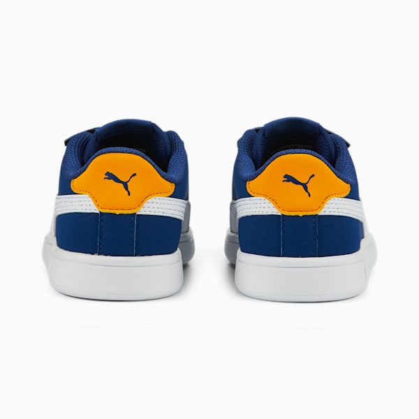 PUMA Smash v2 Buck AC Little Kids' Shoes, Blazing Blue-Puma White-Tangerine, extralarge