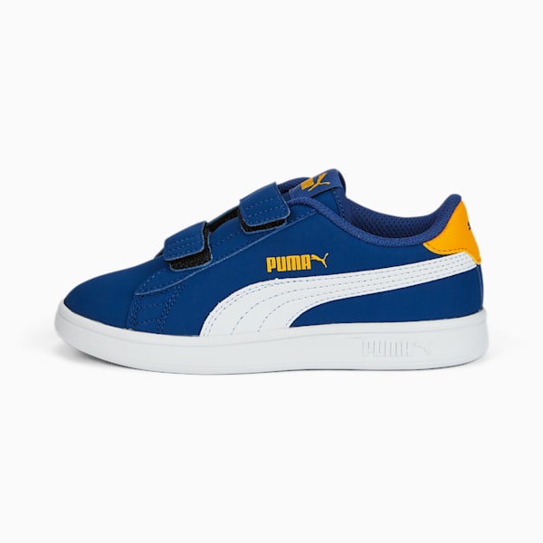 PUMA Smash v2 Buck AC Little Kids' Shoes, Blazing Blue-Puma White-Tangerine, extralarge