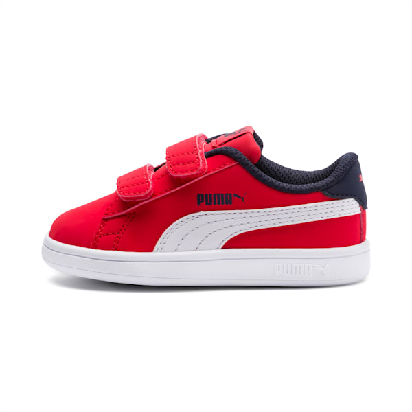 PUMA Smash v2 Buck Toddler Shoes, High Risk Red-Puma White-Peacoat, extralarge