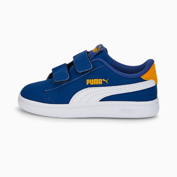 PUMA Smash v2 Buck Toddler Shoes, Blazing Blue-Puma White-Tangerine, extralarge