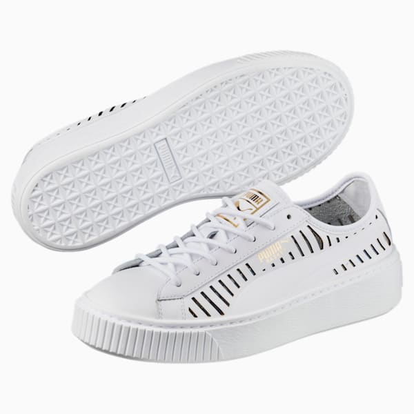 Basket Platform Summer Women's Shoes, Puma White-Puma White, extralarge-IND