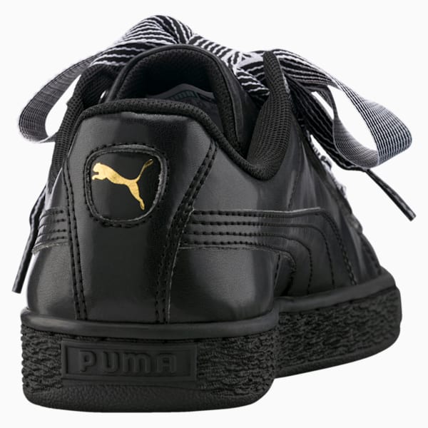 Basket Heart Women's Shoes, Puma Black-Puma Black, extralarge-IND