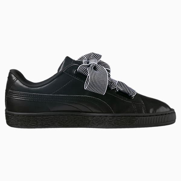 Basket Heart Women's Shoes, Puma Black-Puma Black, extralarge-IND