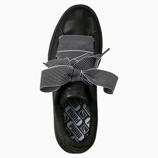 Basket Heart Women's Shoes, Puma Black-Puma Black, extralarge-IND