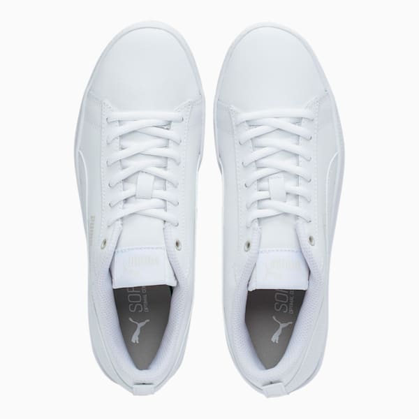 Smash v2 Leather Women's Sneakers, Puma White-Puma White, extralarge