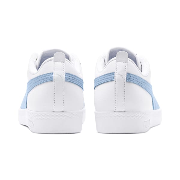 Smash v2 Leather Women's Sneakers, Puma White-CERULEAN, extralarge-SEA