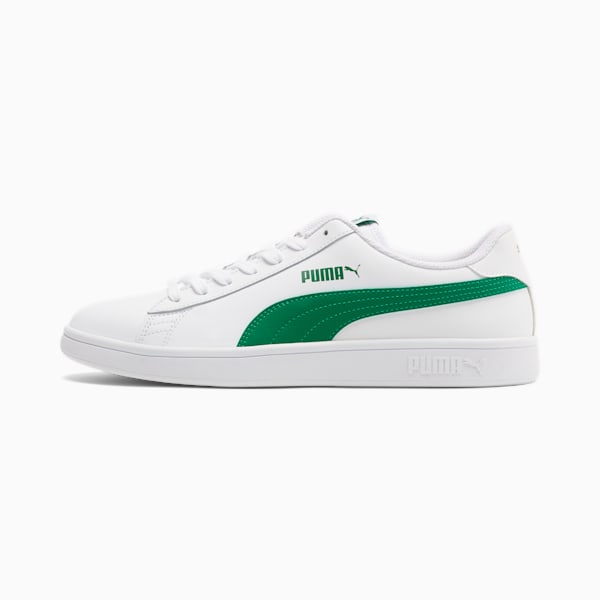 PUMA Smash v2 Sneakers, Puma White-Amazon Green
