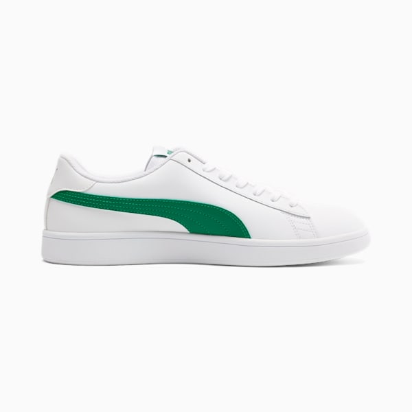 Tenis Smash v2 Leather, Puma White-Amazon Green, extralarge