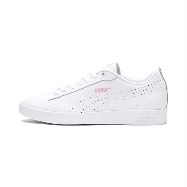 Smash v2 Perf Women's Sneakers, Puma White-Puma White-Winsome Orchid, extralarge
