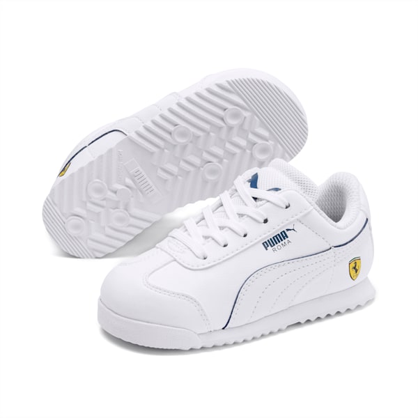 Scuderia Ferrari Roma Toddler Shoes, Puma White-Puma White-Galaxy Blue, extralarge