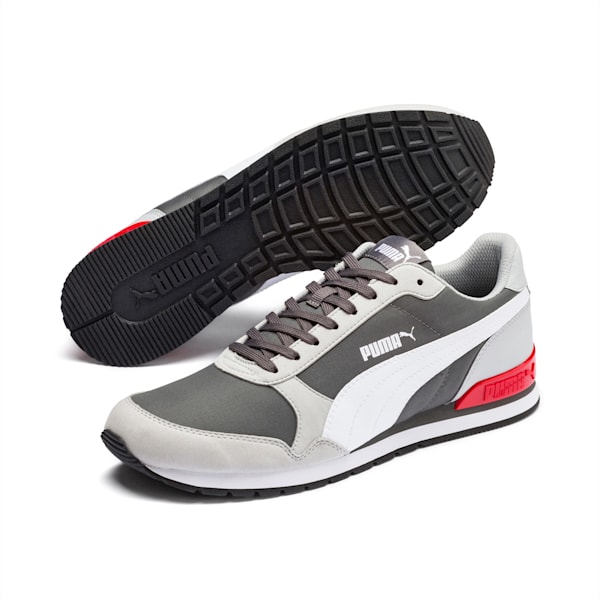 ST Runner v2 Men's Sneakers, CASTLEROCK-High Rise-Puma White-High Risk Red, extralarge