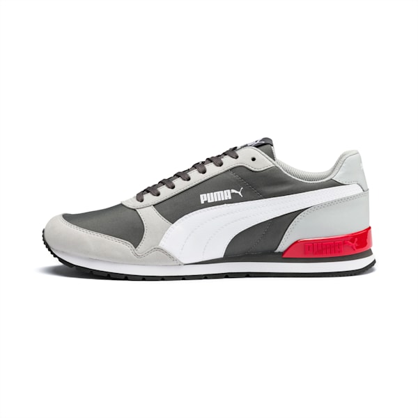 ST Runner v2 Men's Sneakers, CASTLEROCK-High Rise-Puma White-High Risk Red, extralarge