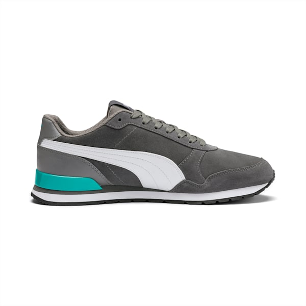 ST Runner v2 Suede Men's Sneakers, CASTLEROCK-Puma White-Blue Turquoise, extralarge