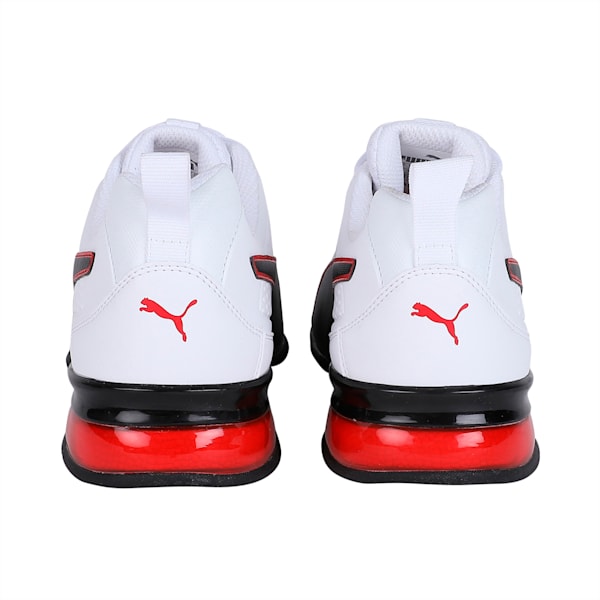 Leader VT SL Unisex Running Shoes, Puma White-Puma Black-Flame Scarlet, extralarge-IND