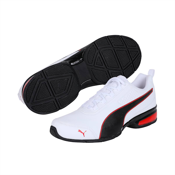 Leader VT SL Running Shoes, Puma White-Puma Black-Flame Scarlet, extralarge-IND