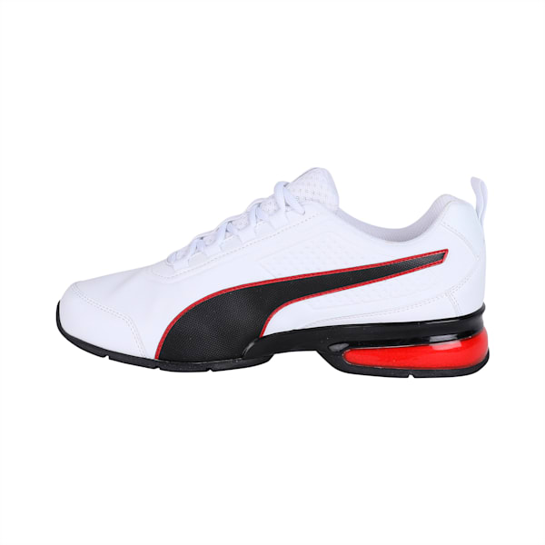 Leader VT SL Unisex Running Shoes, Puma White-Puma Black-Flame Scarlet, extralarge-IND