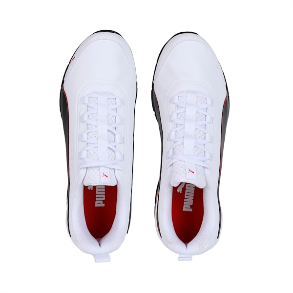 Leader VT SL Running Shoes, Puma White-Puma Black-Flame Scarlet, extralarge-IND