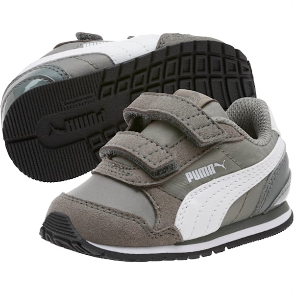 Zapatillas ST Runner V2 V para niños pequeños, Rock Ridge-Puma White, extralarge