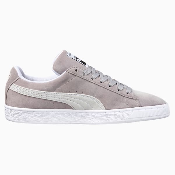 Suede Classic Sneakers, Ash-Puma White, extralarge-IND