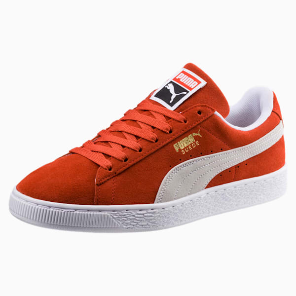 Suede Classic Sneakers, Burnt Ochre-Puma White, extralarge