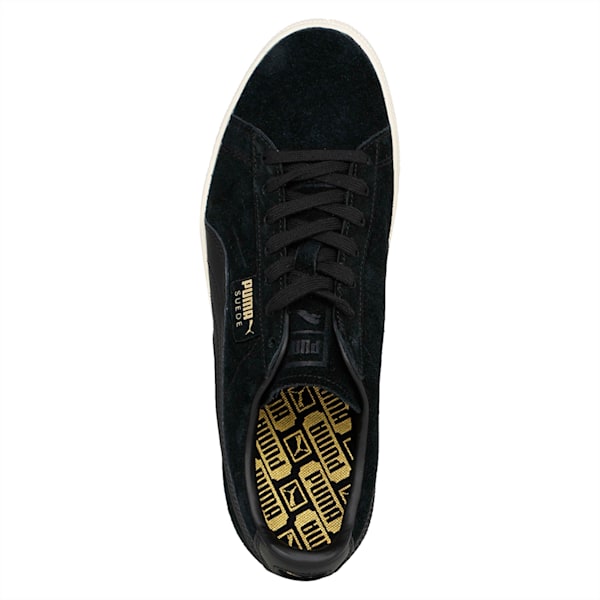 Suede Classic Perforation Shoes, Puma Black-Whisper White, extralarge-IND