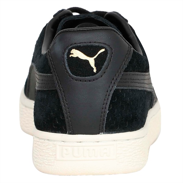 Suede Classic Perforation Shoes, Puma Black-Whisper White, extralarge-IND