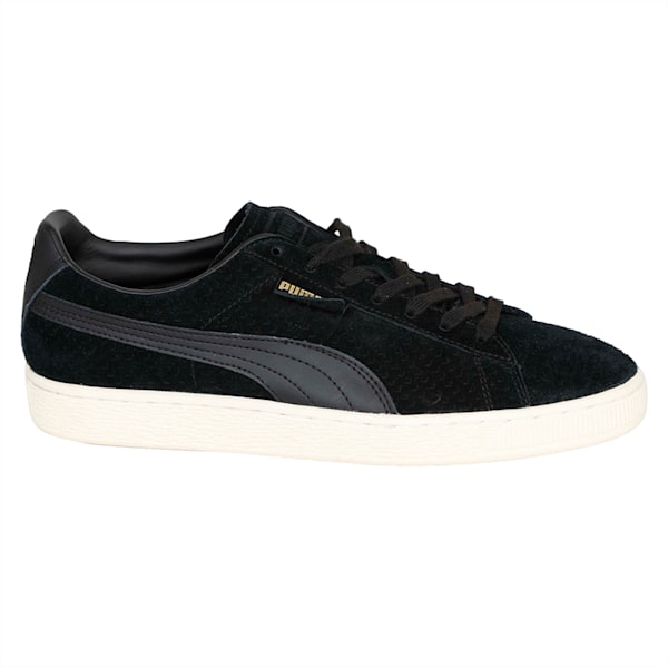 Suede Classic Perforation Shoes, Puma Black-Whisper White, extralarge-IND