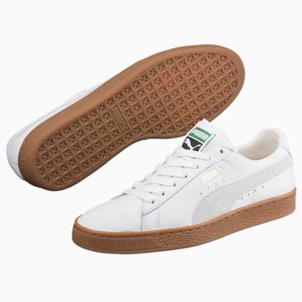 Basket Classic Gum Deluxe Shoes, Puma White, extralarge-IND