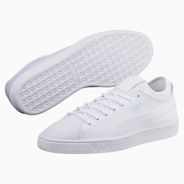 Basket Classic Sock Lo Shoes, Puma White-Puma White-Puma White, extralarge-IND