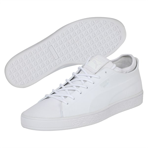 Basket Classic Sock Lo Shoes, Puma White-Puma White-Puma White, extralarge-IND