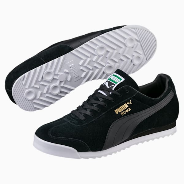 Roma Suede Sneakers, Puma Black-Puma Black, extralarge