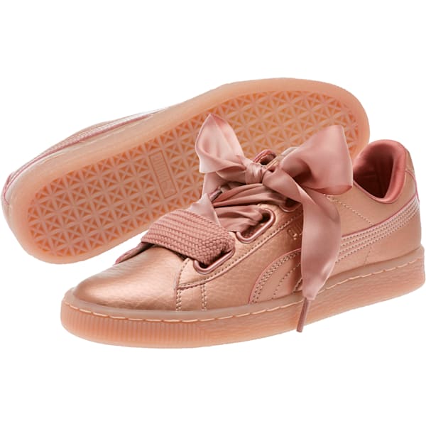 Basket Heart Copper Women’s Sneakers, Copper Rose, extralarge