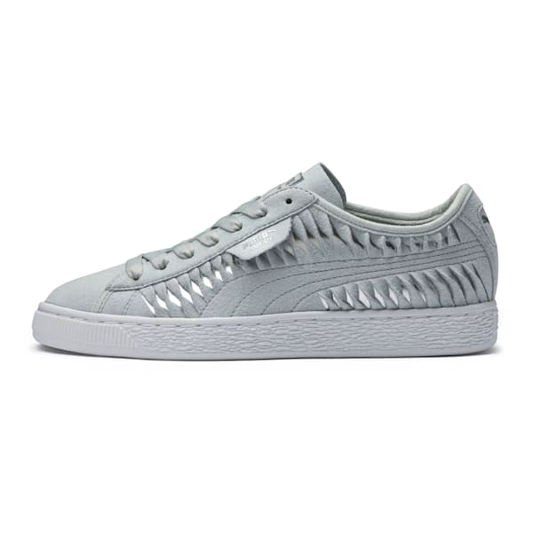 Puma suede silver women discount