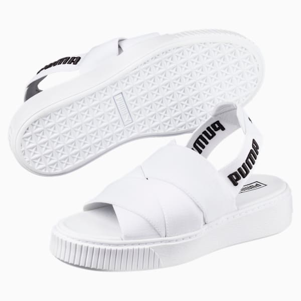 Platform Women's Sandals, Puma White-Puma White, extralarge-IND