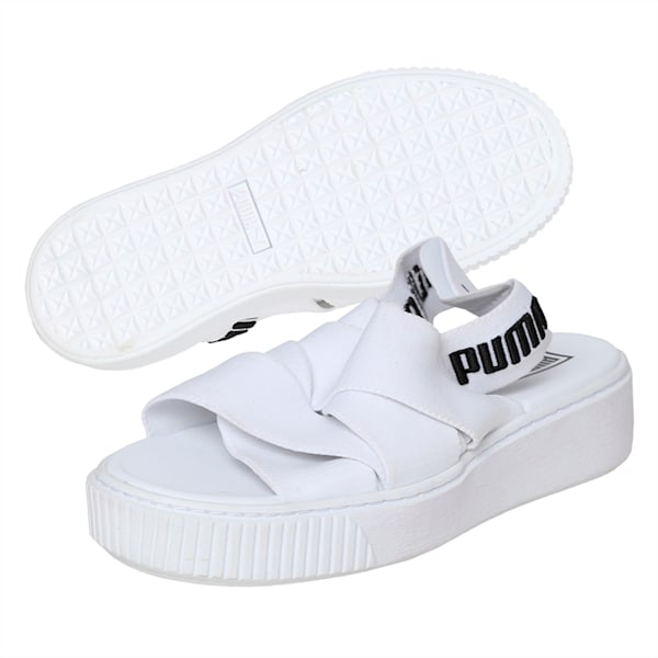 Platform Women's Sandals, Puma White-Puma White, extralarge-IND