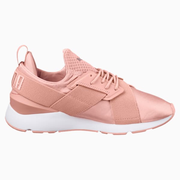 En Pointe Muse Satin Women's Sneakers, Peach Beige-Puma White, extralarge