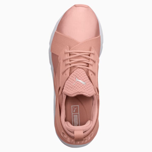 En Pointe Muse Satin Women's Sneakers, Peach Beige-Puma White, extralarge