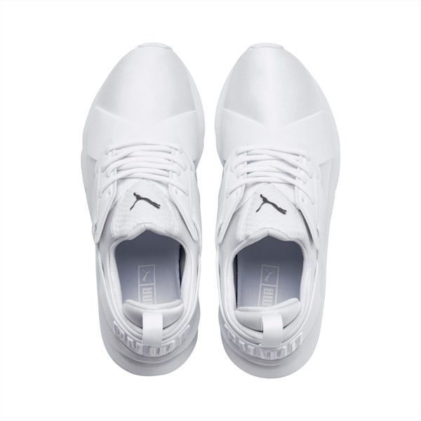 En Pointe Muse Satin Women's Sneakers, Puma White-Puma White, extralarge