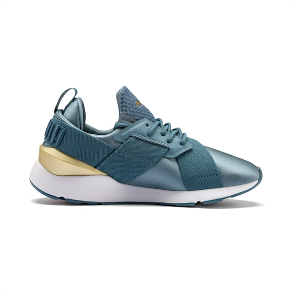 En Pointe Muse Satin Women's Sneakers, Bluestone, extralarge
