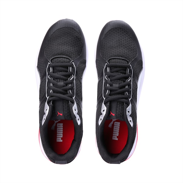 Escaper Tech Unisex Sneakers, P. Black-P. White-Fl.Scarlet, extralarge-IND