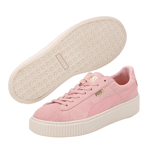 Suede Platform Satin Women's Shoes, SilverPink-WhisperWhite-Gold, extralarge-IND