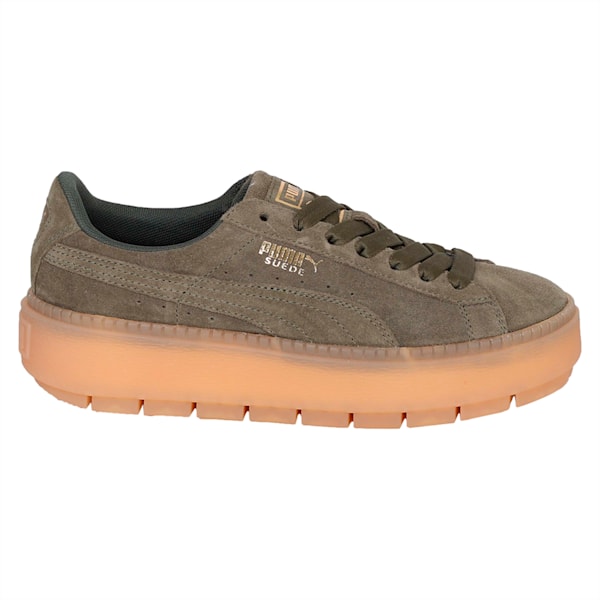 Puma suede platform trace olive night store